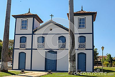 Ancient colonial church in Pirenopolis. Stock Photo