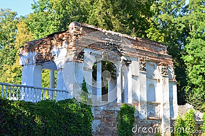 Ancient colonnade ruins Stock Photo