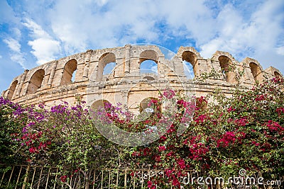 Ancient colosseum in El Jem, Tunisia Stock Photo