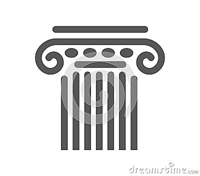 Ancient column head in greys Vector Illustration