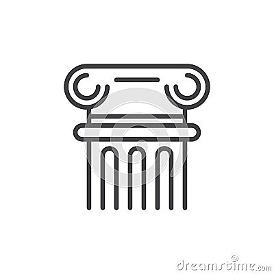 Ancient column line icon, outline vector sign Vector Illustration