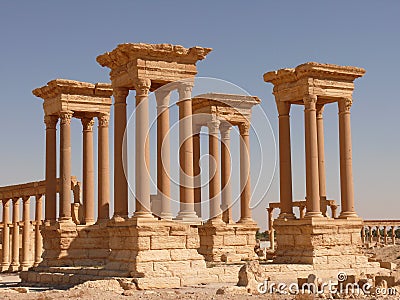 Ancient columns, Palmyra Syria Stock Photo