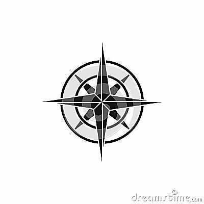 Ancient compass icon, simple style Vector Illustration
