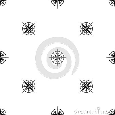 Ancient compass pattern seamless black Vector Illustration