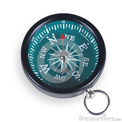 Ancient compass on a white background Stock Photo