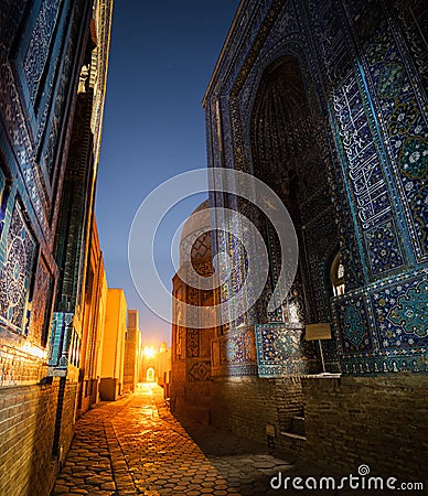 Ancient complex of buildings of Shakh i Zinda Stock Photo