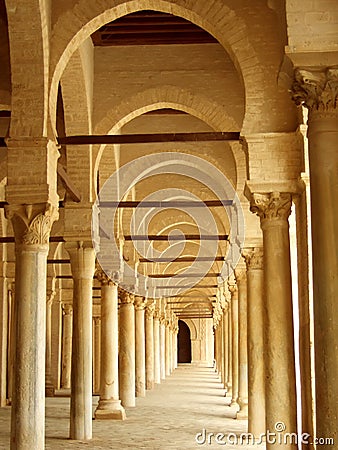 Ancient Corridor in Tunisia Stock Photo
