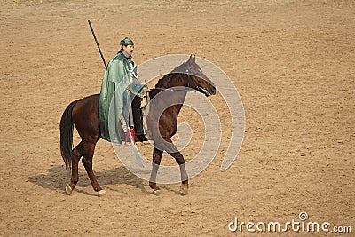 Ancient costume horsemanship performance Editorial Stock Photo