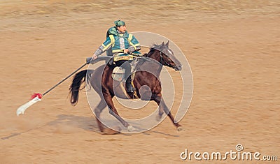 Ancient costume horsemanship performance Editorial Stock Photo