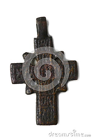 Ancient cross on the neck Stock Photo