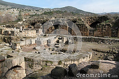 Ancient Crusaders City - Banyas River Nature Reserve, Israel Stock Photo
