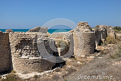 Ancient Crusaders Fortress near Ashdod Stock Photo