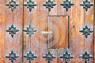 Ancient Door Detail Indian Metal Stock Photo