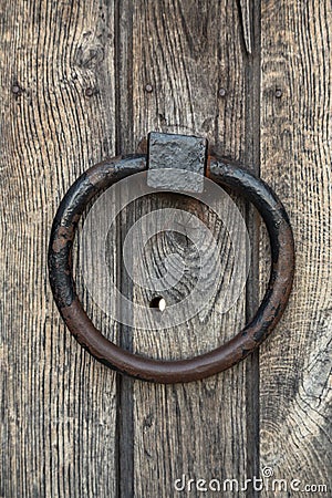 Ancient door knocker ring Stock Photo