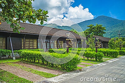 Ancient dormitory of hualien tourism sugar factory in taiwan Stock Photo