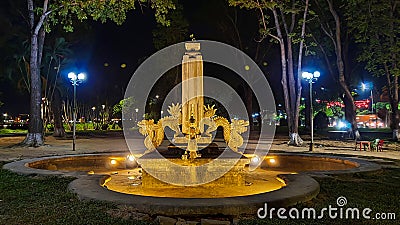 Ancient Dragon Water Fountain At A Public Park In Hue City, Vietnam. Editorial Stock Photo