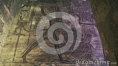 Ancient Drawings Inside the Abu Simbel Temple Stock Footage - Video of