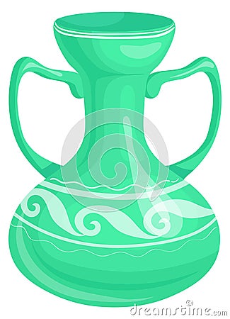 Ancient eastern vessel. Cartoon ceramic vase icon Vector Illustration