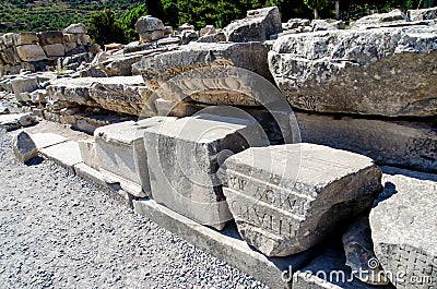 Ancient Efes Efesus city ruins in Turkey Stock Photo