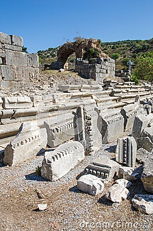 Ancient Efes Efesus city ruins in Turkey Editorial Stock Photo