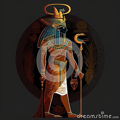 Ancient Egypt God Anubis flat view Stock Photo