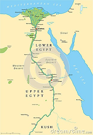 Ancient Egypt Map Vector Illustration