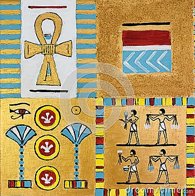 Ancient Egypt stylized abstract art Stock Photo