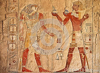 Ancient egyptian fresco Stock Photo