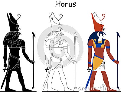 Ancient Egyptian god - Horus Stock Photo