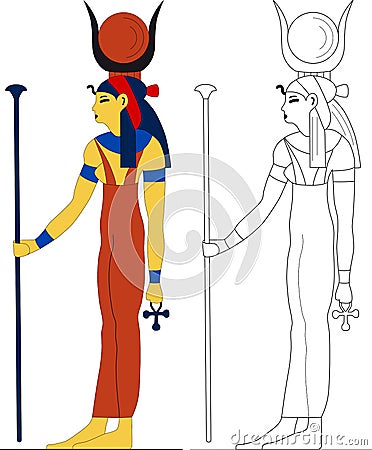 Ancient Egyptian goddess - Hathor Stock Photo