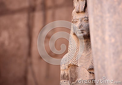 Ancient Egyptian goddess Isis and Ankh the ancient symbol of life Stock Photo
