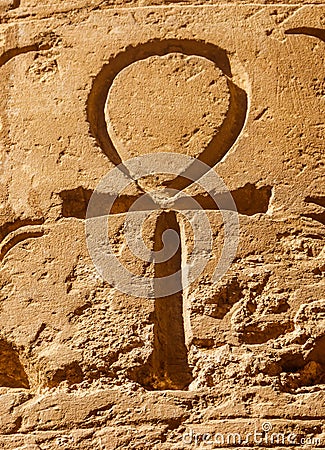 Ancient egyptian hieroglyphic symbol Ankh Stock Photo