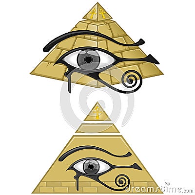 Ancient Egyptian pyramid with the eye of horus Vector Illustration