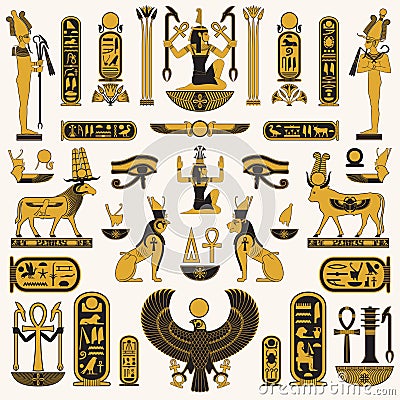 Ancient Egyptian symbols Vector Illustration