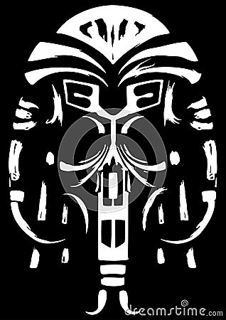 Ancient ethnic skull Vector Illustration