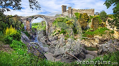 Ancient Etruscan city' ruins in Vulci -Italy Stock Photo