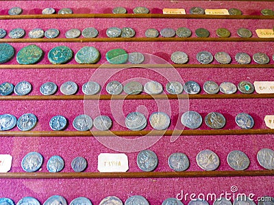 Ancient Etruscan coins Editorial Stock Photo