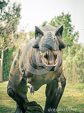Ancient extinct dinosaur tyrannosaurus Stock Photo