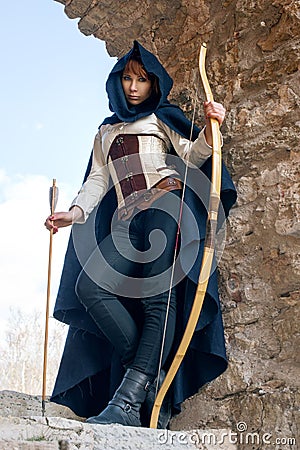Ancient female archer Stock Photo