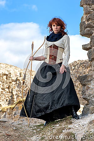 Ancient female archer Stock Photo