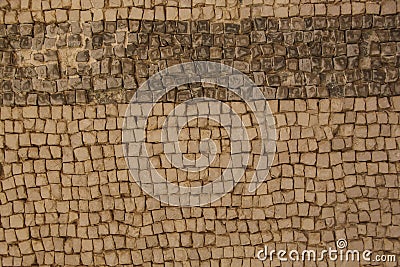 Ancient floor Byzantine mosaic from the churches of the city of Stock Photo