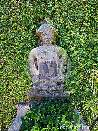 Ancient fontain in Duke of Terceira Garden, Angra do Heroismo, Terceira island, Azores Stock Photo