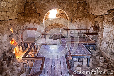 The ancient fortification Masada in Israel. Masada National Park in the Dead Sea region of Israel Stock Photo