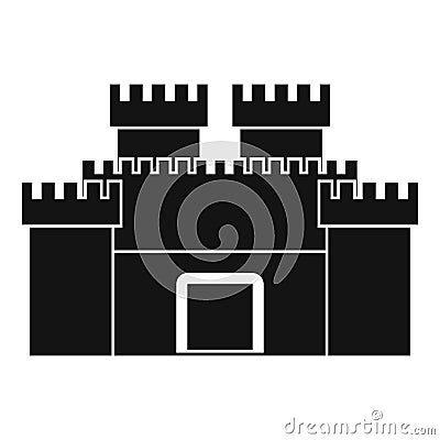 Ancient fortress icon, simple style Vector Illustration