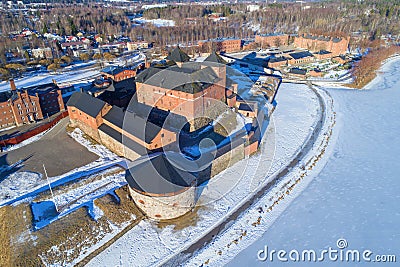 Ancient fortress prison of Hameenlinna. Top view, Finland Stock Photo