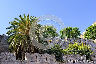 Ancient fortress Rhodes Stock Photo