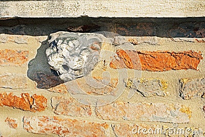 ancient fragment of relief on the Venetian Stock Photo