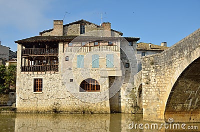 The ancient French town Nerac Stock Photo