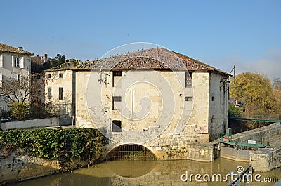 The ancient French town Nerac Stock Photo