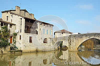 The ancient French town Nerac Stock Photo